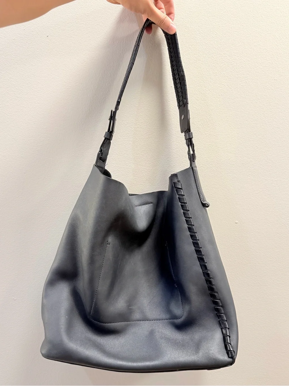 AllSaints Leather Pearl Hobo Shoulder Bag - Picture 2 of 14